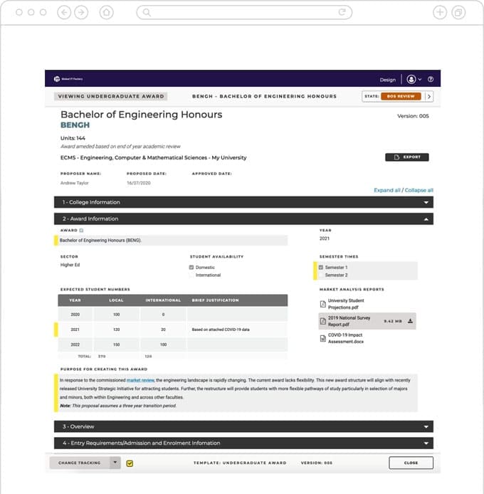 A screenshot of the University of Oxford's website showcasing their curriculum design.