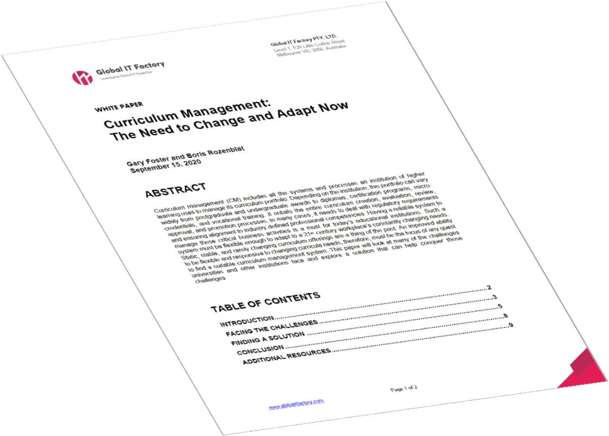 Curriculum Management White Paper